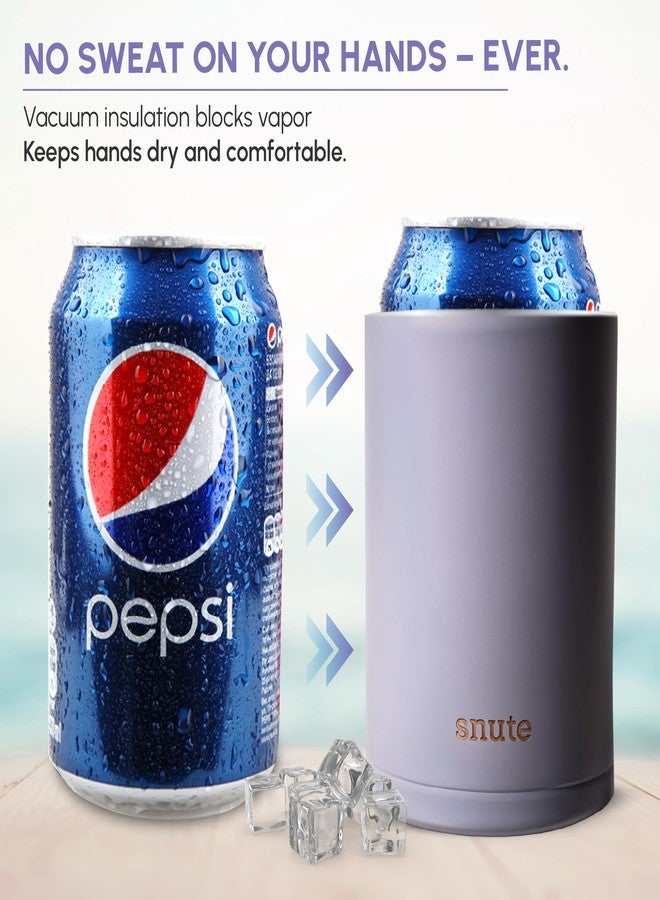 Snute Can Cooler for Beer, Soda, Sparkling Water | Vacuum Insulated Stainless Steel Drink Sleeve Holder for 12oz Can (Fog, Standard) - Image 5